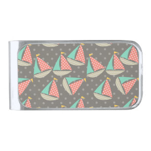 Whimsical Sailboats Money Clip