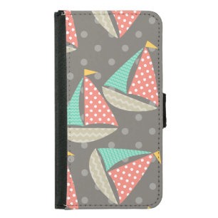 Whimsical Sailboats Wallet Phone Case For Samsung Galaxy S5