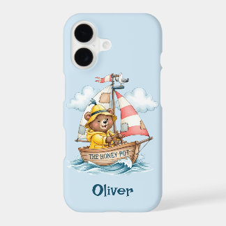 Whimsical Sailor Bear on Sailboat  iPhone 17 Case