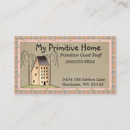 Whimsical Saltbox House Business Card