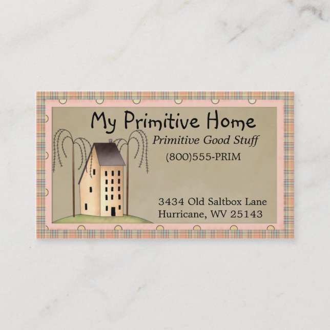 Whimsical Saltbox House Business Card (Front)