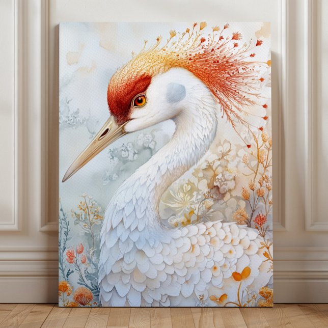 Whimsical Sandhill Crane Art Canvas Print (Creator Uploaded)