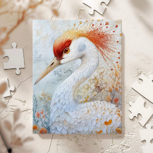 Whimsical Sandhill Crane Art Jigsaw Puzzle
