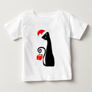 Whimsical Santa Cat Baby T-Shirt