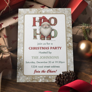 Whimsical Santa Christmas Party Invitation 