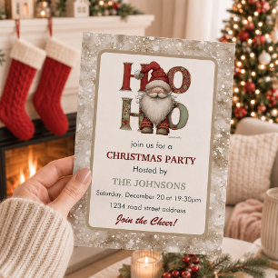 Whimsical Santa Christmas Party Invitation