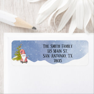 Whimsical Santa Christmas Return Address Label