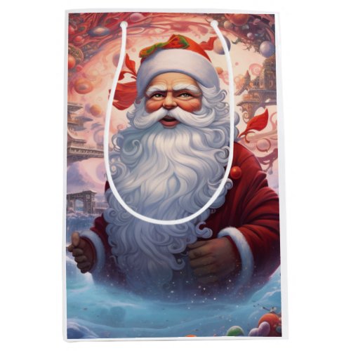 Whimsical Santa Claus 1 Medium Gift Bag