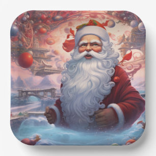 Whimsical Santa Claus 1 Paper Plates