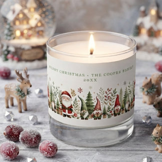 Whimsical Santa Claus & Christmas Gnomes MH26 Scented Candle