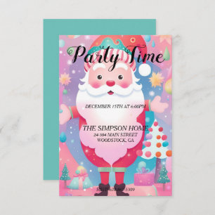 Whimsical Santa Claus Christmas Party Invitation