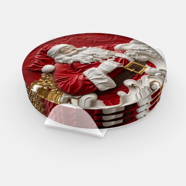 Whimsical Santa Claus decoration for festive cheer Coaster Set (Set)