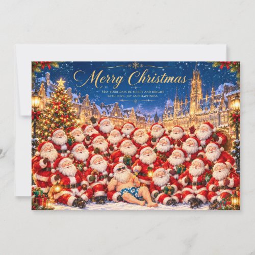 Whimsical Santa Claus Holiday Card