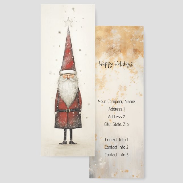 Whimsical Santa Claus Promotional Bookmarks (Front & Back)