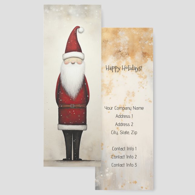 Whimsical Santa Claus Promotional Bookmarks (Front & Back)