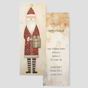 Whimsical Santa Claus Promotional Business Bookmarks