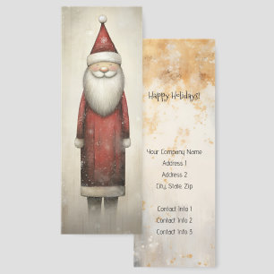 Whimsical Santa Claus Promotional Small Business Bookmarks