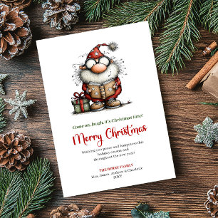 Whimsical Santa Funny Minimalist Holiday Greeting