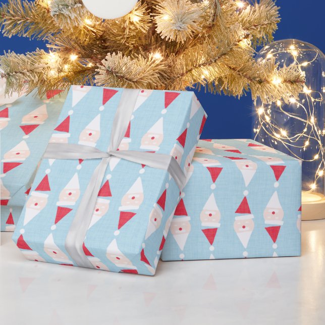 Whimsical Santa Geometric Wrapping Paper  (Holidays)