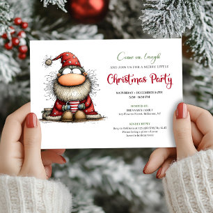 Whimsical Santa Hand Drawn Holiday Party Invite
