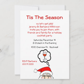 Whimsical Santa Holiday Cocktail Party Invitation