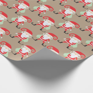 Whimsical Santa Pattern Wrapping Paper