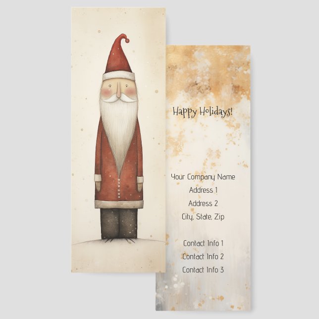 Whimsical Santa Promotional Small Business Bookmarks (Front & Back)