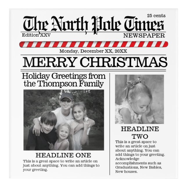 Whimsical Santa Unique Holiday Christmas Funny Acrylic Print (Front)