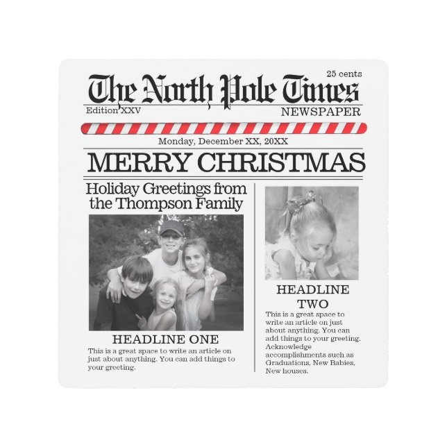 Whimsical Santa Unique Holiday Funny Christmas Metal Print (Front)
