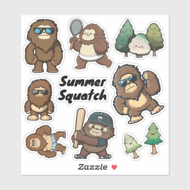 Whimsical Sasquatch Stickers Bigfoot Decals Zazzle