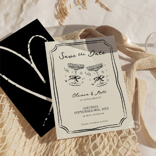 Whimsical Save The Date Champagne Cheers  Invitation
