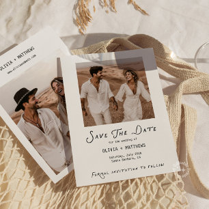 Whimsical Save the Date Photo Minimalist Invitation