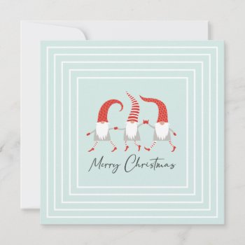 Whimsical Scandinavian Gnomes Merry Christmas Card by DP_Holidays at Zazzle