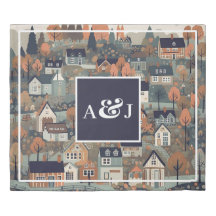 Whimsical Scandinavian Village Monogram King