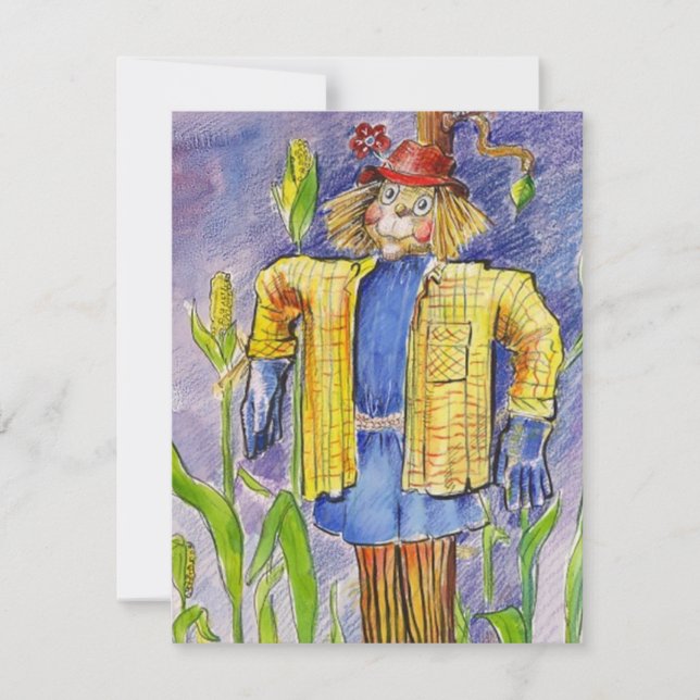WHIMSICAL SCARECROW WIZARD OF OZ PARTY INVITATION (Front)