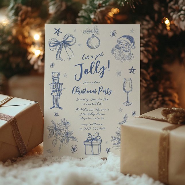 Whimsical Scribble Christmas Party Invitation (Creator Uploaded)