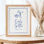 Whimsical Scribble Doodle Cards & Gifts Sign<br><div class="desc">This bridal shower cards & gifts sign is based on the popular hand-drawn trend that features French or Italian style food and beverages in a whimsical, doodle, scribble style. This design is ideal for a bridal brunch. It features hand drawn illustrations of a vase of flowers, tea pot and a...</div>