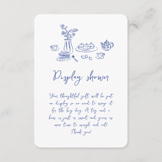 Whimsical Scribble Doodle Hand Drawn Bridal Shower Enclosure Card (Front)