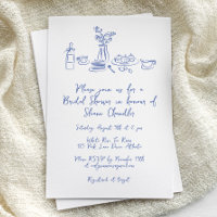 Whimsical Scribble Doodle Hand Drawn Bridal Shower