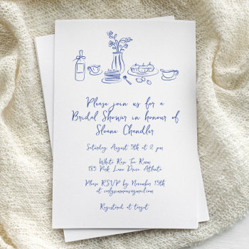 Whimsical Scribble Doodle Hand Drawn Bridal Shower Invitation by ClementineCreative at Zazzle