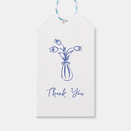 Whimsical Scribble Doodle Hand Drawn Thank You Gift Tags