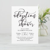 Whimsical Script Adoption Baby Shower Invitation (Standing Front)