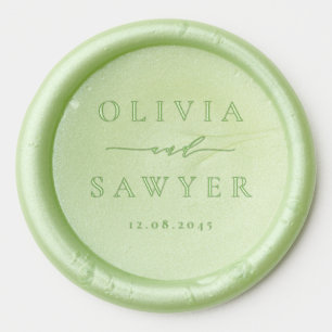 Whimsical Script and Serif Typography Wedding Wax Seal Sticker