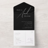 Whimsical Script | Black Casual Seal and Send All In One Invitation (Inside)
