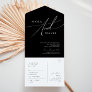Whimsical Script | Black Casual Seal and Send All In One Invitation