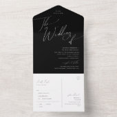 Whimsical Script | Black Wedding Of Seal and Send All In One Invitation (Inside)