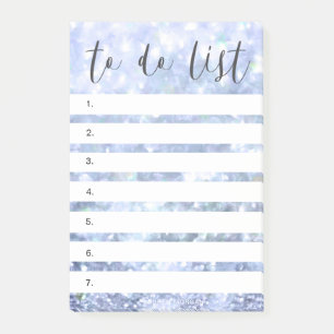 whimsical script blue sparkle spa To-do list Post-it Notes