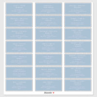 Whimsical Script Blue Wedding Guest Address Labels