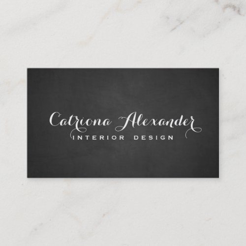 Whimsical Script Chalkboard Business Card