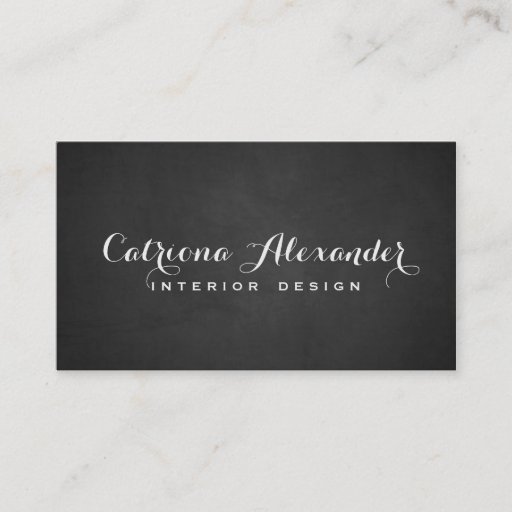 Customizable Whimsical Script Chalkboard Business Card